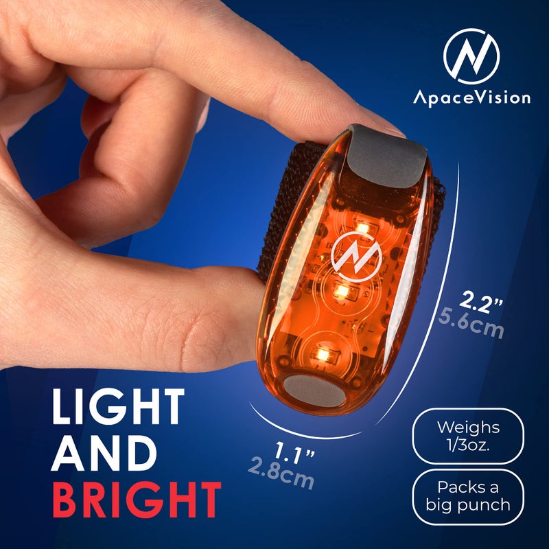 Apace Vision ضوء أمان LED (عبوة 2) - أضواء ستروب/جري قابلة للتثبيت للعدائين، الكلاب، الدراجات، المشي، القوارب، الكاياك، عربات الأطفال والمزيد - ملحقات عالية الوضوح لمعداتك العاكسة، الدراجة - Image 4